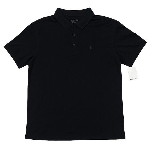 Volcom Polo Shirt Men’s XL Black Short Sleeve Casual Golf NWT New With Tags - Picture 1 of 12